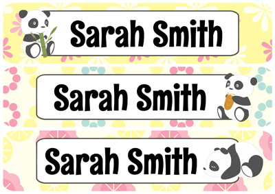 Cute Panda Design Iron On Labels