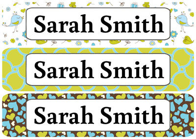 Cute Bird Patterns Rectangle Personalized Name Labels