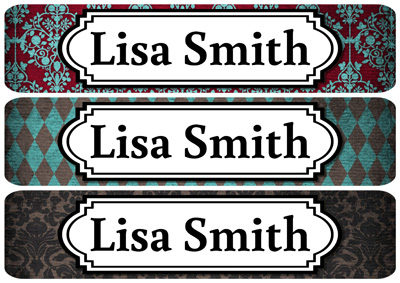 Dark Classic Design Iron On Labels