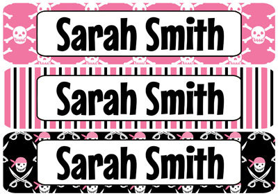 Cutie Pirate Designs Rectangle Personalized Name Labels