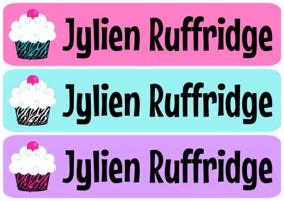 Zebra Print Cupcakes Iron On Clothing Labels