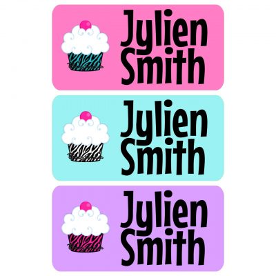 Zebra Print Cupcakes Clothing Tag Labels