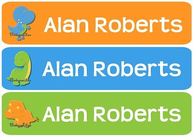 Adorable Dinosaurs Rectangle Personalized Name Labels