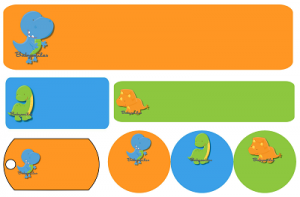 Cute Dino Starter Label Pack 6