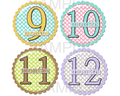 Iris - Super Sweet Polka Dots Monthly Photo Stickers
