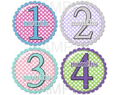 Iris - Super Sweet Polka Dots Monthly Photo Stickers