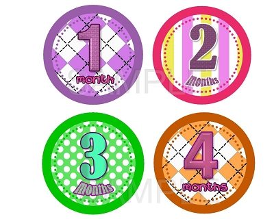 Jasmine - Colorful Patterns Monthly Photo Stickers