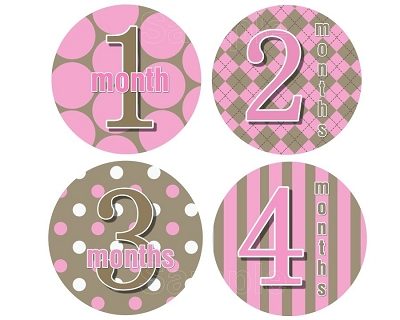 Jenny - Mod Baby Pink Monthly Photo Stickers Monthly Photo Stickers