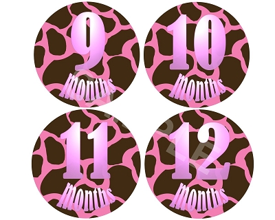Josie - Pinky Giraffe Monthly Photo Stickers