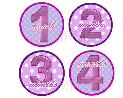 Laura - Sweet Pink Dots Monthly Photo Stickers