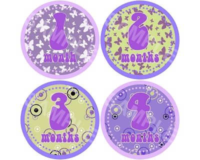 Olivia - Purple Surprise Monthly Photo Stickers