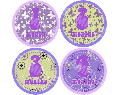 Olivia - Purple Surprise Monthly Photo Stickers