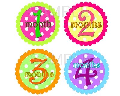 Sophia - Happy Dots Monthly Photo Stickers