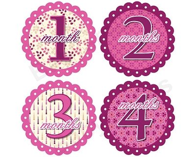 Zoey - Sweet Pink Monthly Photo Stickers