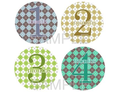 Brady - Lil Argyle Man Monthly Photo Stickers