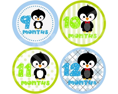 Brendan - Cutie Penguin Boy Monthly Photo Stickers