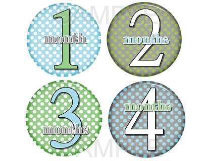 Damian - Super Cute Polka Dot Bubbles Monthly Photo Stickers