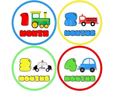 Roman - Baby Cars Monthly Photo Stickers