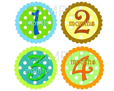 Steven - Happy Dots Monthly Photo Stickers