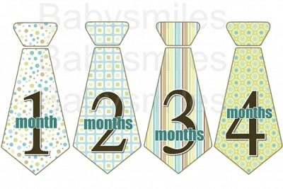 Ethan - Nice Blue and Green Pattern Monthly Photo Stickers