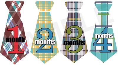 Matt - Little Plaid Boy Monthly Photo Stickers