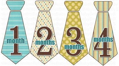 Richard - Monthly Photo Onesie Stickers Tie Design