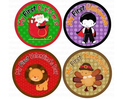 Sean - First Holidays Monthly Photo Stickers