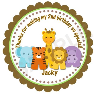 Adorable Jungle Safari Personalized Stickers