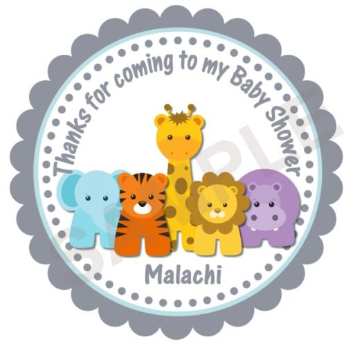 Adorable Jungle Safari Personalized Stickers