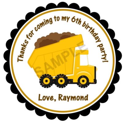 Construction Dump Truck Personalized Stickers