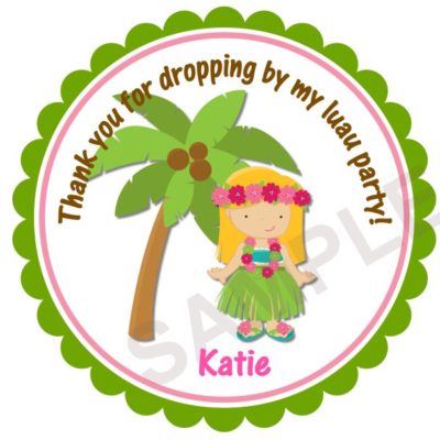 Luau Party Personalized Stickers