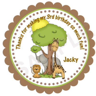 Jungle Safari Personalized Stickers
