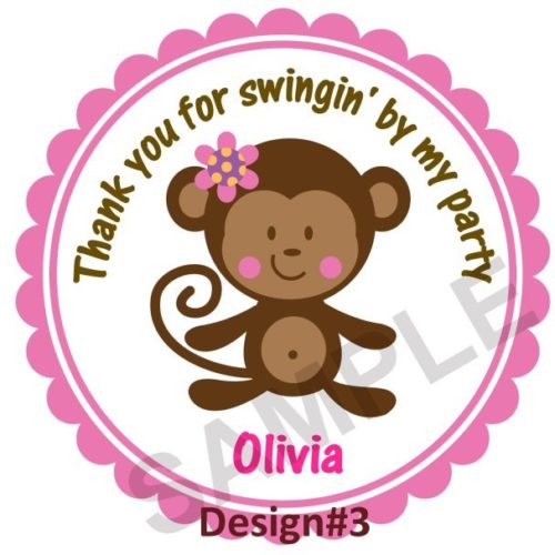 Cute Monkey Girl Personalized Stickers
