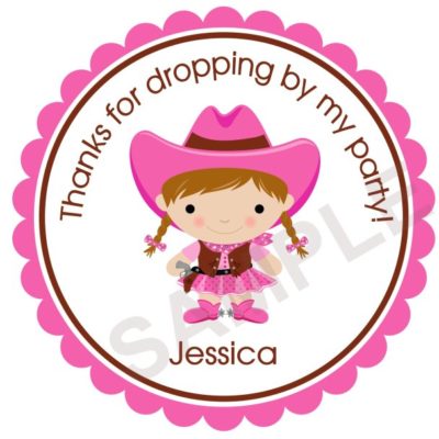 Adorable Cowgirl Personalized Stickers