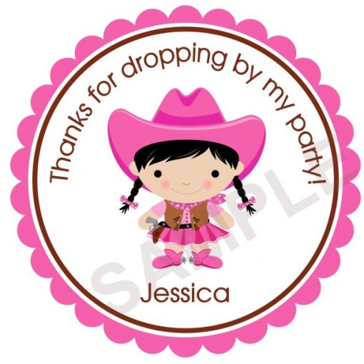 Adorable Cowgirl Personalized Stickers