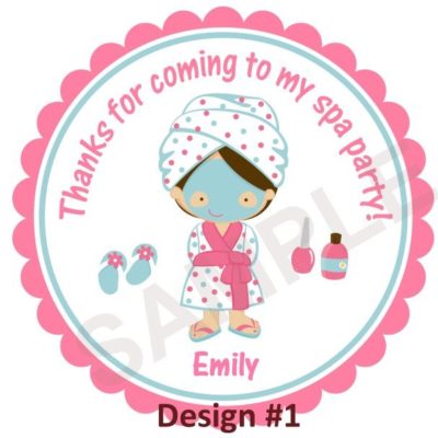 Spa Party Personalized Stickers