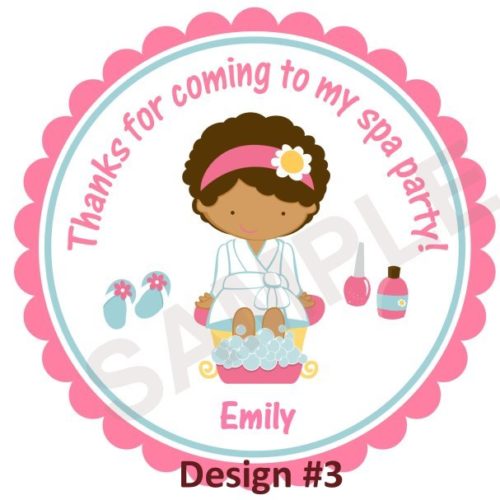 Spa Party Personalized Stickers