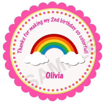Happy Rainbow Personalized Stickers