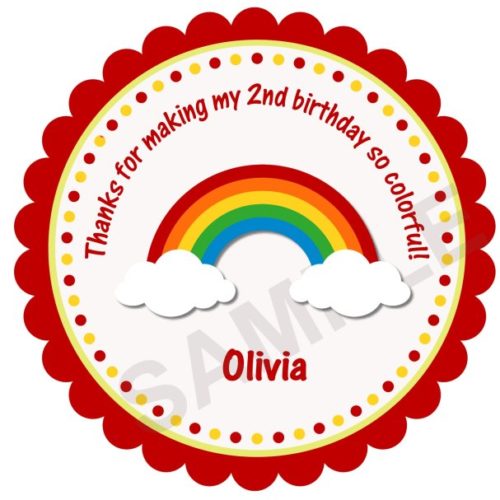 Happy Rainbow Personalized Stickers