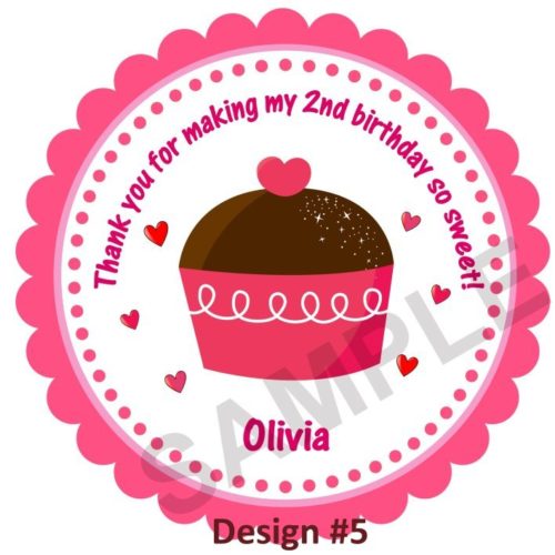 Sweet Birthday Cupcake Personalized Stickers