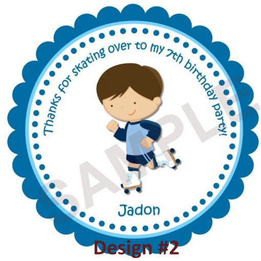 Roller Skate Boy Personalized Stickers