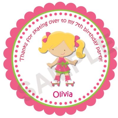 Roller Skate Girl Personalized Stickers