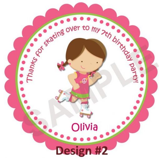 Roller Skate Girl Personalized Stickers