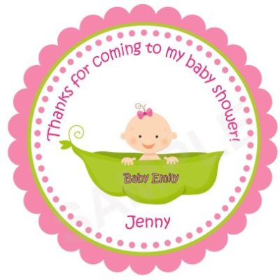 Cute Baby in a Pea Personalized Stickers