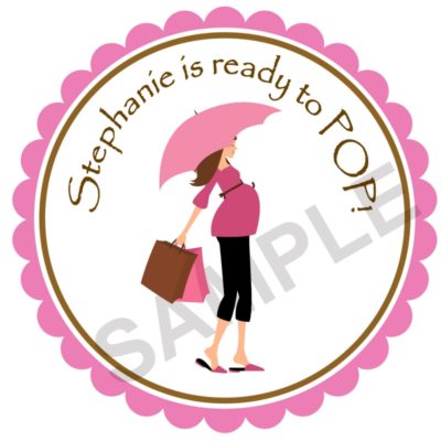 Baby Shower Lady Personalized Stickers