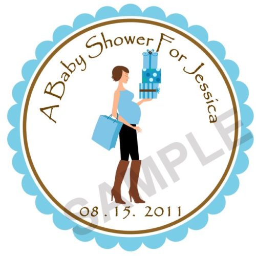 Baby Shower Lady Personalized Stickers