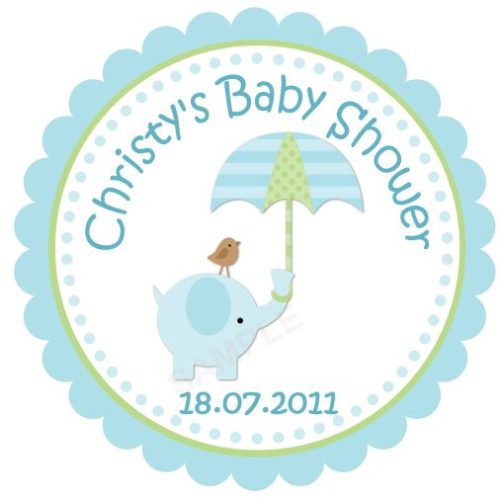 Adorable Baby Elephant Personalized Stickers