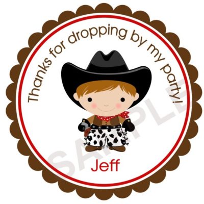 Adorable Cowboy Personalized Stickers