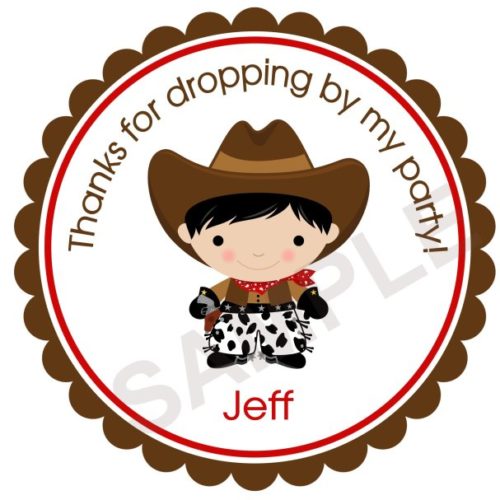 Adorable Cowboy Personalized Stickers