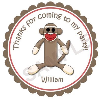 Sock Monkey 2 Personalized Stickers